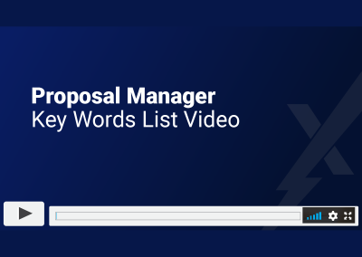 Proposal Manager Key Words List